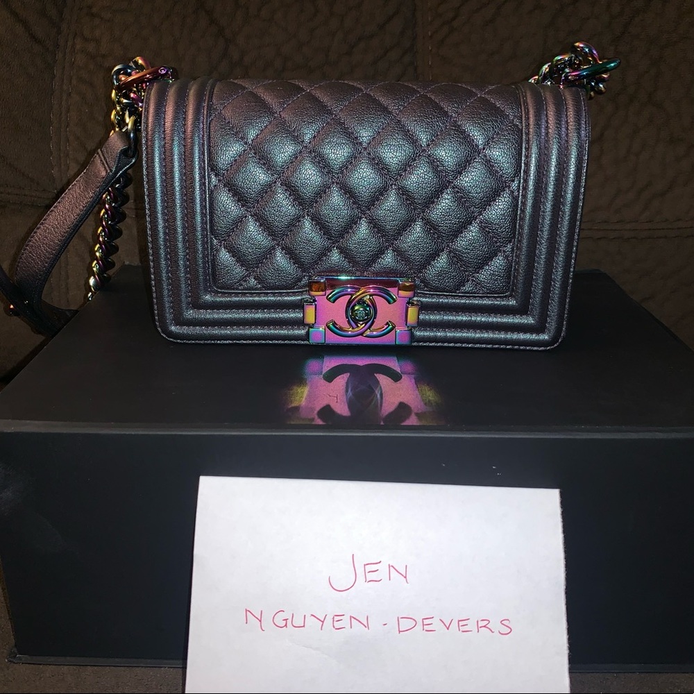 SOLD on FB BST - Mermaid Iridescent Purple Small Boy Bag